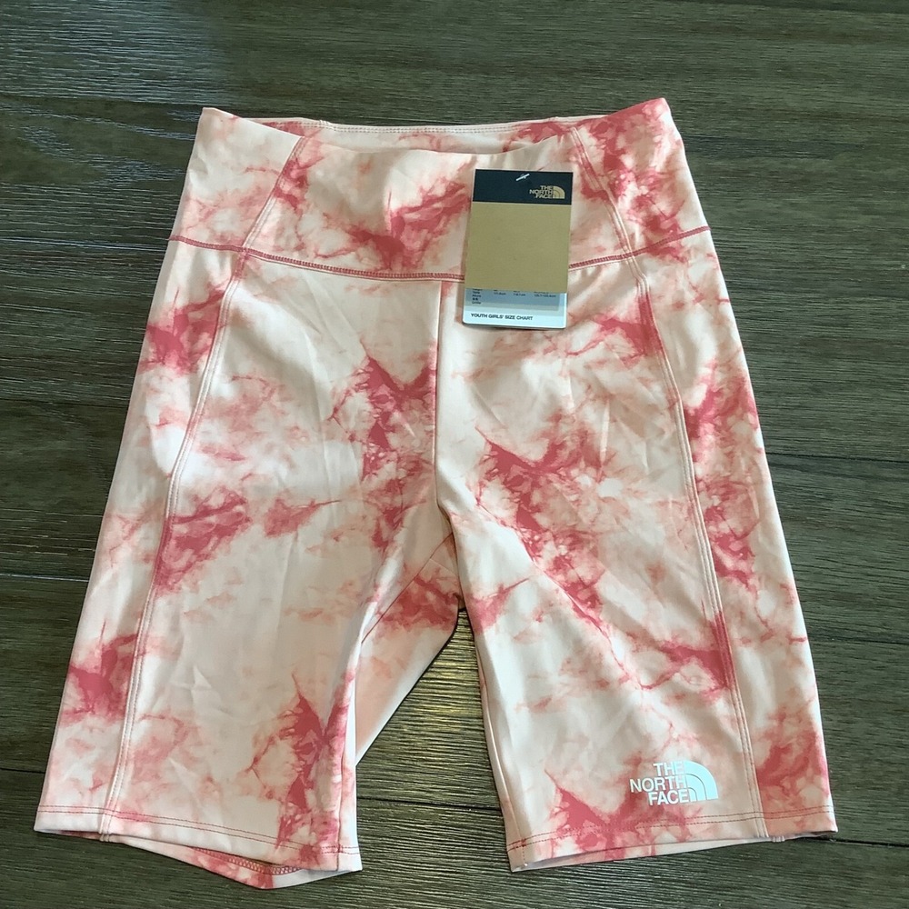 NWT The North Face Bike Shorts Tie‎ Dye Athletic Shorts FlashDry Girls 14/16 L